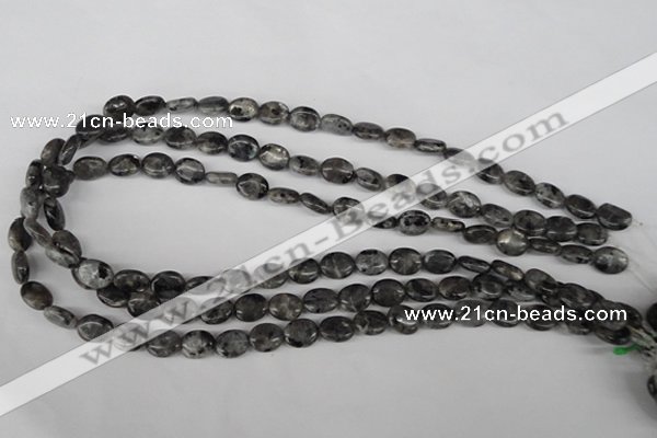 COV46 15.5 inches 8*10mm oval black labradorite beads wholesale