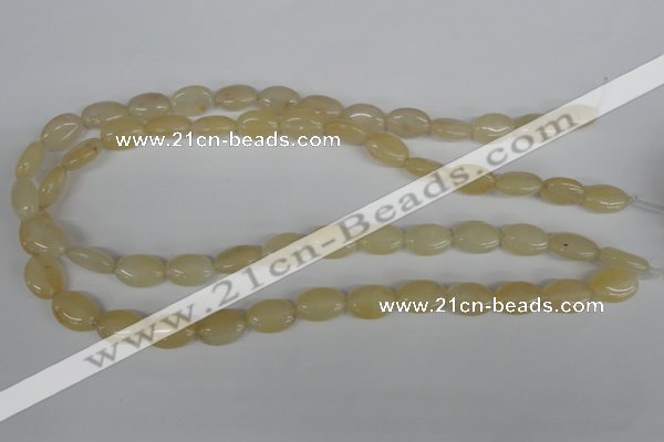 COV68 15.5 inches 10*14mm oval yellow jade beads wholesale