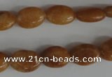 COV69 15.5 inches 10*14mm oval yellow jade beads wholesale