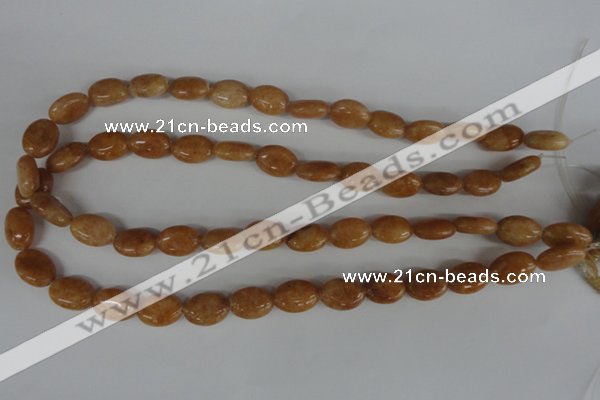 COV69 15.5 inches 10*14mm oval yellow jade beads wholesale