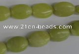 COV70 15.5 inches 10*14mm oval lemon jade beads wholesale