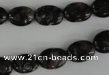 COV71 15.5 inches 10*14mm oval plum blossom jade beads wholesale