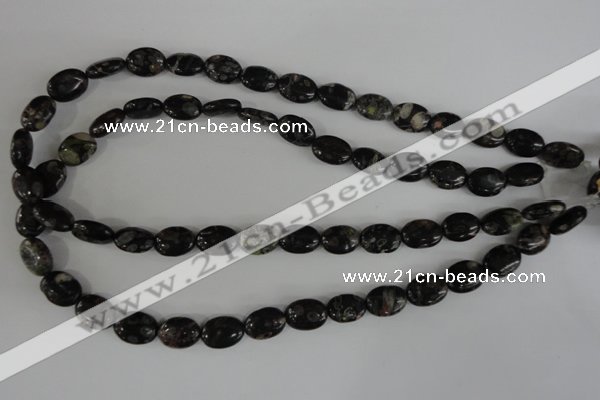 COV71 15.5 inches 10*14mm oval plum blossom jade beads wholesale