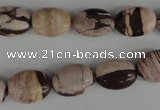 COV75 15.5 inches 10*14mm oval zebra jasper beads wholesale