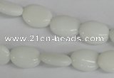 COV82 15.5 inches 10*14mm oval white porcelain beads wholesale