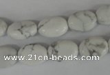 COV86 15.5 inches 10*14mm oval white howlite turquoise beads wholesale