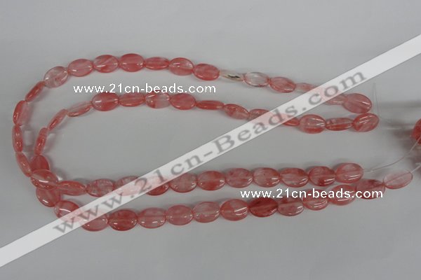 COV91 15.5 inches 10*14mm oval cherry quartz beads wholesale