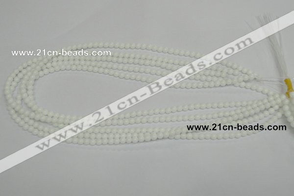 CPB01 15.5 inches 4mm round white porcelain beads wholesale