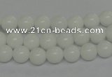 CPB03 15.5 inches 8mm round white porcelain beads wholesale