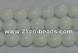 CPB04 15.5 inches 10mm round white porcelain beads wholesale