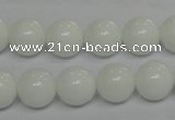 CPB05 15.5 inches 12mm round white porcelain beads wholesale