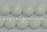 CPB06 15.5 inches 14mm round white porcelain beads wholesale