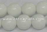 CPB08 15.5 inches 18mm round white porcelain beads wholesale