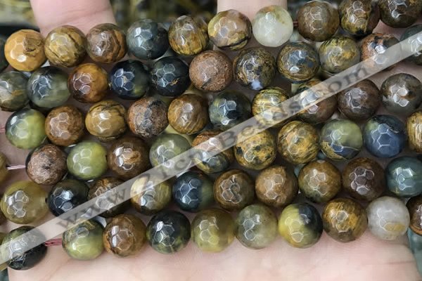 CPB1069 15.5 inches 12mm faceted round natural pietersite beads