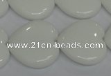 CPB107 15.5 inches 25*25mm heart white porcelain beads wholesale