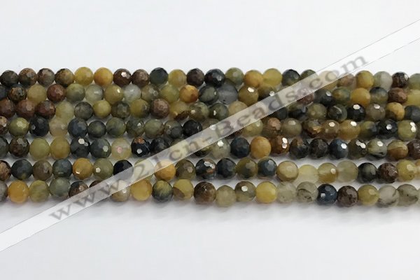 CPB1076 15.5 inches 6mm faceted round natural pietersite beads