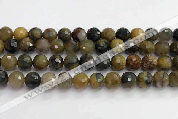 CPB1079 15.5 inches 12mm faceted round natural pietersite beads