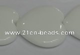 CPB109 15.5 inches 35*35mm heart white porcelain beads wholesale