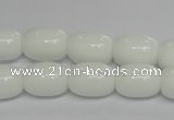 CPB11 15.5 inches 10*14mm drum white porcelain beads wholesale