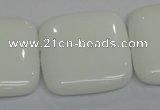 CPB117 15.5 inches 30*30mm square white porcelain beads wholesale