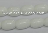 CPB12 15.5 inches 12*16mm drum white porcelain beads wholesale