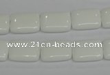 CPB121 15.5 inches 12*16mm rectangle white porcelain beads wholesale