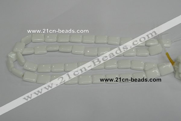 CPB121 15.5 inches 12*16mm rectangle white porcelain beads wholesale