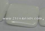 CPB125 15.5 inches 30*40mm rectangle white porcelain beads wholesale