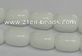 CPB14 15.5 inches 13*18mm drum white porcelain beads wholesale