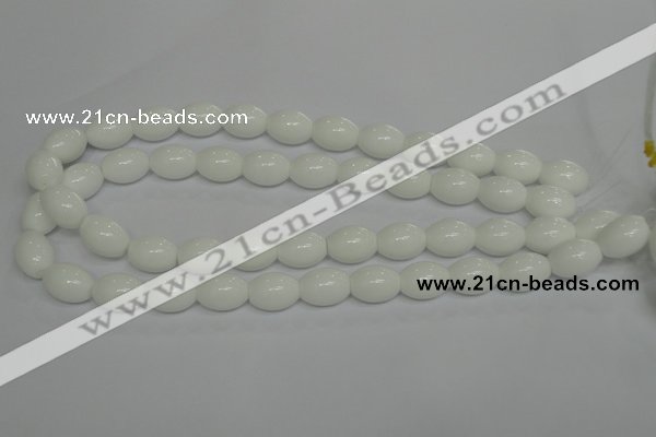 CPB17 15.5 inches 10*14mm rice white porcelain beads wholesale