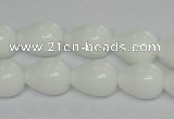 CPB22 15.5 inches 10*14mm teardrop white porcelain beads wholesale