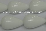 CPB26 15.5 inches 15*25mm teardrop white porcelain beads wholesale