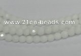 CPB31 15.5 inches 4mm faceted round white porcelain beads wholesale