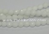 CPB32 15.5 inches 6mm faceted round white porcelain beads wholesale