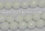 CPB34 15.5 inches 10mm faceted round white porcelain beads wholesale