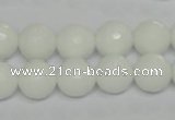 CPB35 15.5 inches 12mm faceted round white porcelain beads wholesale