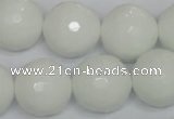 CPB38 15.5 inches 18mm faceted round white porcelain beads wholesale