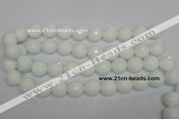 CPB38 15.5 inches 18mm faceted round white porcelain beads wholesale