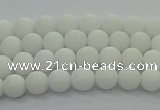 CPB410 15.5 inches 4mm round matte white porcelain beads