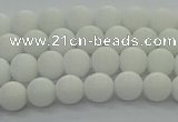 CPB411 15.5 inches 6mm round matte white porcelain beads