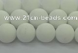 CPB413 15.5 inches 10mm round matte white porcelain beads