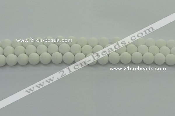 CPB413 15.5 inches 10mm round matte white porcelain beads