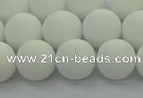 CPB414 15.5 inches 12mm round matte white porcelain beads