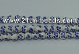 CPB501 15.5 inches 6mm round Painted porcelain beads