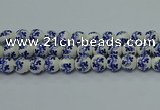 CPB511 15.5 inches 6mm round Painted porcelain beads