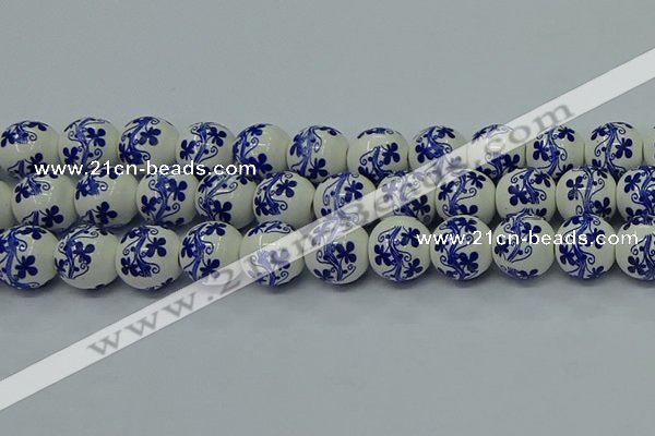 CPB512 15.5 inches 8mm round Painted porcelain beads