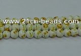 CPB561 15.5 inches 6mm round Painted porcelain beads