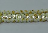 CPB563 15.5 inches 10mm round Painted porcelain beads