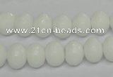 CPB60 15.5 inches 8*12mm faceted rondelle white porcelain beads