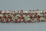 CPB611 15.5 inches 6mm round Painted porcelain beads